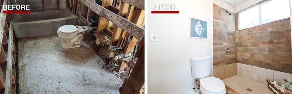 Before and After photos of the bathroom remodeling in St Pete