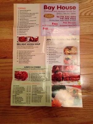 Their takeout menu