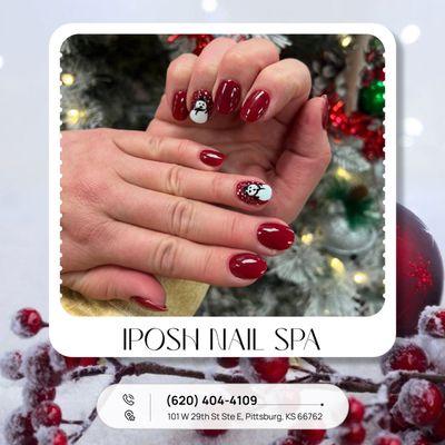 "Snowflakes & Glamour: Transform Your Nails with Iposh Nail Spa's Winter Nail Art!"  #WinterGlamNails