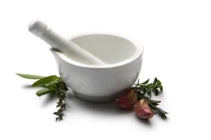 Mortar and pestle used in the making of some homeopathic remedies