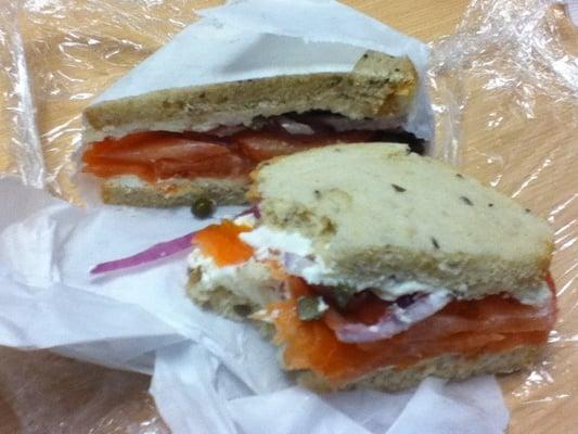 Lox sandwich on rye