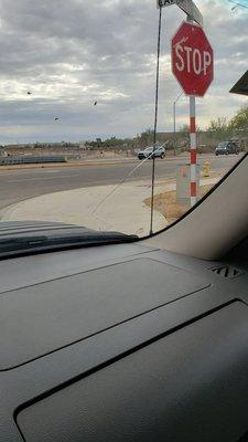 Cracked Windshield shown during inspection