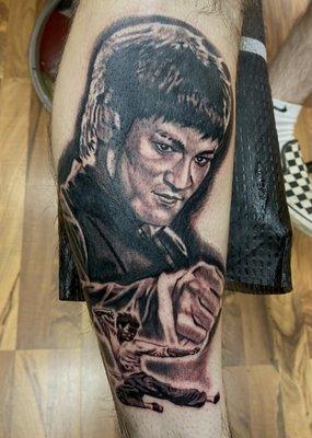 Bruce Lee tattoo by Shred