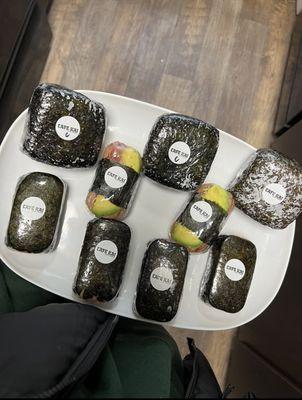 Spam Bacon and Avocado Musubi Teriyaki Spam Musubi Spicy Tuna Musubi kaluha pork musubi