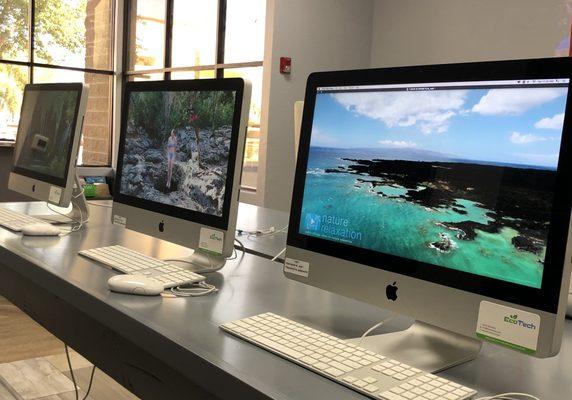 Different variations of iMacs available with different capabilities at low prices.