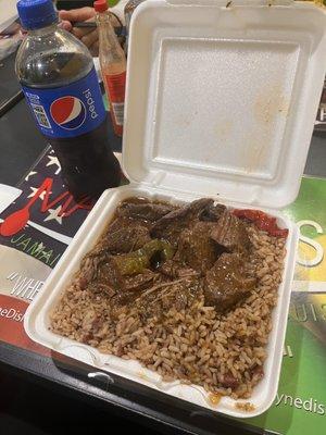 Pepsi, Rice And Peas, Pepper Steak SM