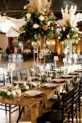 Reception Tall Arrangements. @goldenpetaldesigns