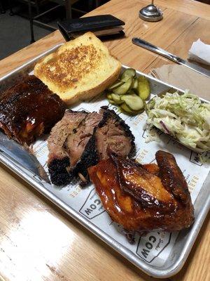 The brisket, ribs and bbq chicken has lots of flavor and moist. However, the customer service really sucks.