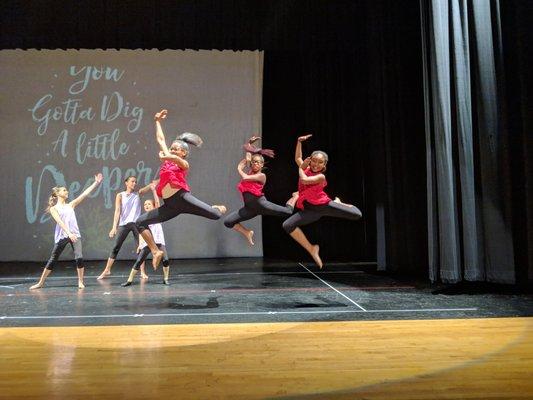 Family dancers jump for joy!