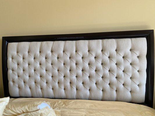 Custom king sized upholstered headboard