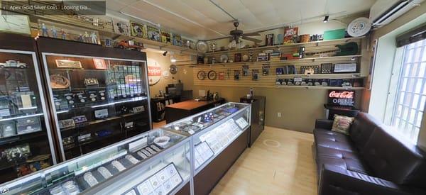 Coin Shop looking right inside the store Apex Gold Silver Coin