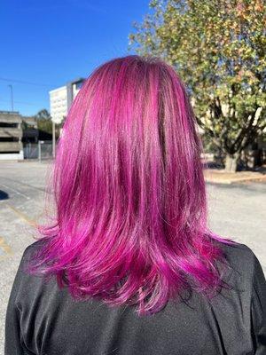 A fresh cut and bold color change is always so fun!