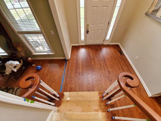 using the same floor tone on the handrails, we are specialists in matching colors