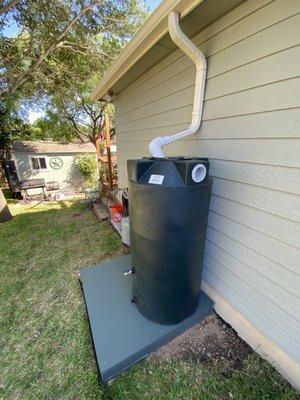 My new 150 gallon tank is ready for the next rain event in San Antonio!