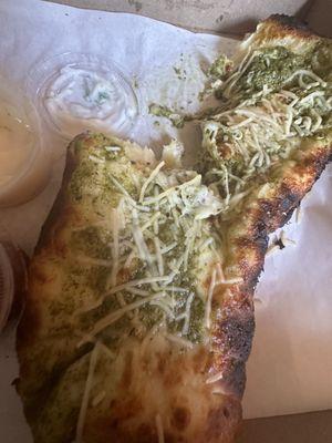 Pesto cheese garlic bread