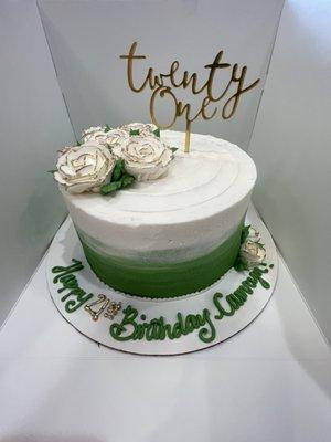 Amazing custom cake order.  Vanilla cake. Buttercream.