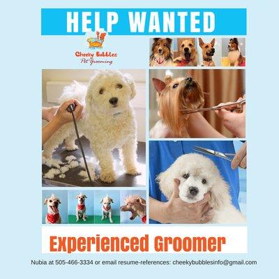 Spread the word - we are adding another pet groomer to our team!