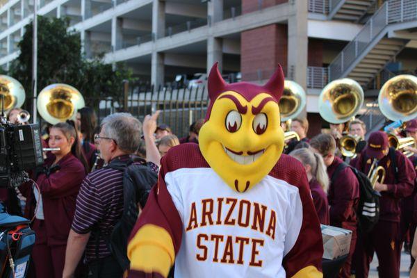 Sparky at the Ribbon Cutting