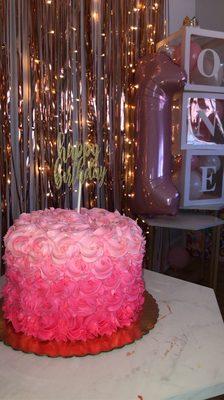 Beautiful rosette cake for my daughters first birthday