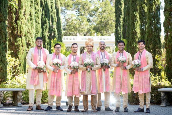 Indian wedding photography at Villa Montalvo - groomsmen