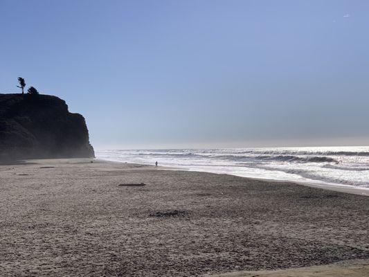 11/14/2022:  Pomponio State Beach-waves are shallow.