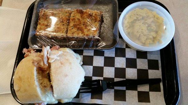 Cordon Blue Sandwich w/ deviled egg salad and magic squares