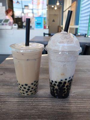 Large Horchata Slush Triple Boba(on the right) and Large Wintermelon Milk tea Triple boba (on the left)