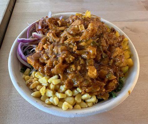 Spicy chicken buddha bowl was delicious