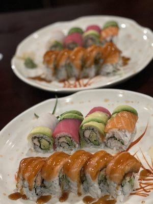 Dragon and Rainbow rolls