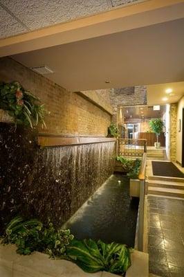 Waterfall in lobby area