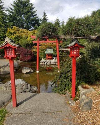 The pond next to the Pagoda building... it's to the north or northwest.