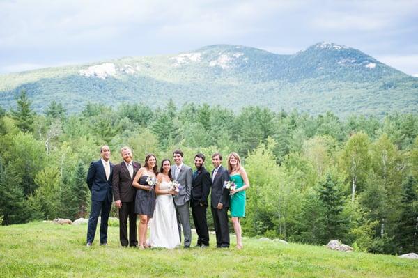 Leise Jones Photography; Easy-going photograph of the wedding party in New England.