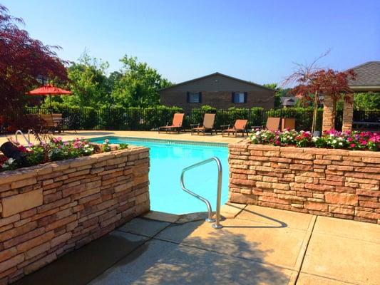 Sparkling salt water swimming pool