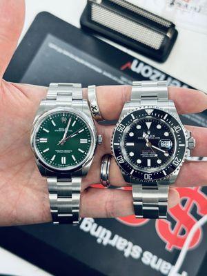 Rolex Oyster Perpetual 41 in green and Sea Dweller 126600