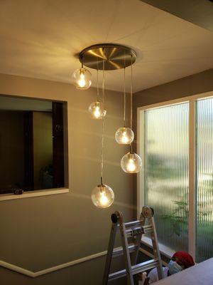 Modern fixture installation in challenging area.