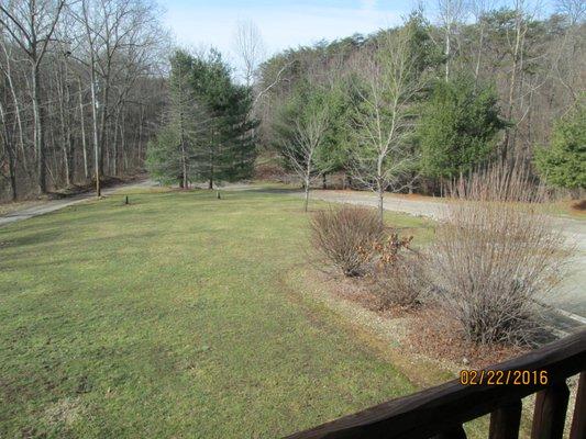 view from cabin porch