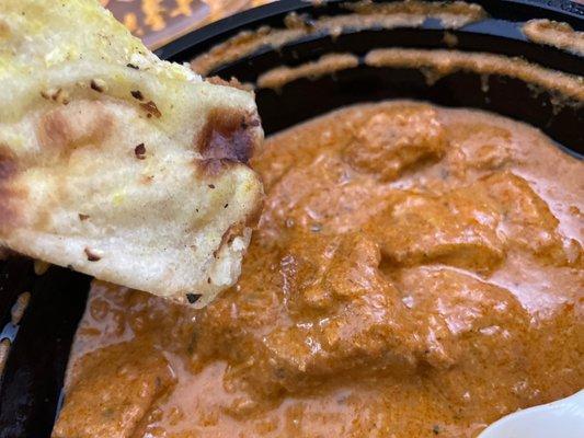 Garlic naan and Chicken Tikka Masala