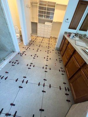 Tile installation