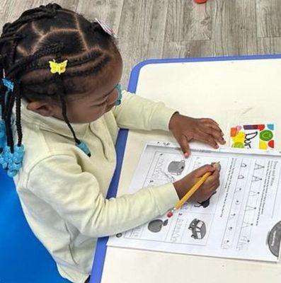 For a 3-year-old, writing is more about getting used to the idea of writing and building the hand muscles needed to do it. At this age, kids