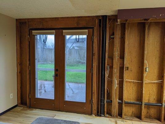 This is a photo of our kitchen/ dining room after the water leak.