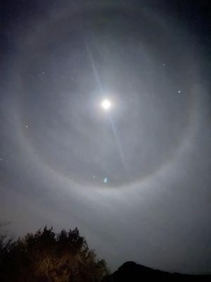 We knew we were in a magical place when this moon halo appeared in the night we stayed. Wow!