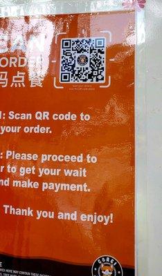 QR code to order from Chowbus. This seems to be the preferred way of ordering rather than waiting in line