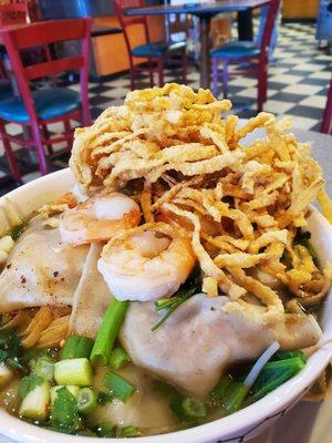 SPICY THAI SHRIMP, WONTON NOODLE SOUP