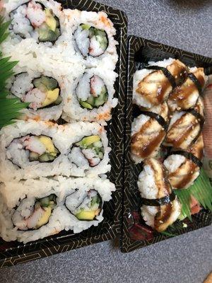 California Roll & Eel Sushi