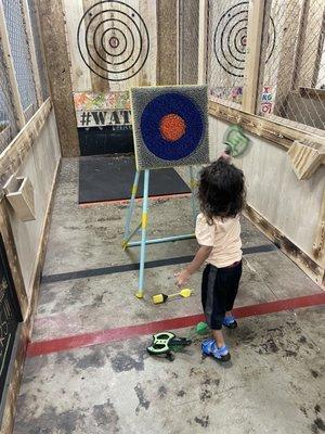 Kids axe throwing!