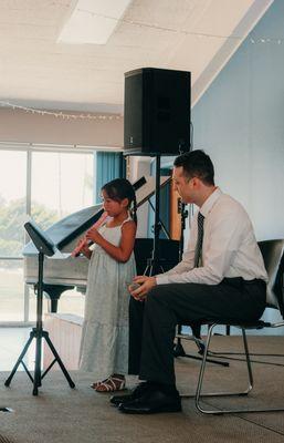 Performing on the recorder with Instructor Matt Dispenza