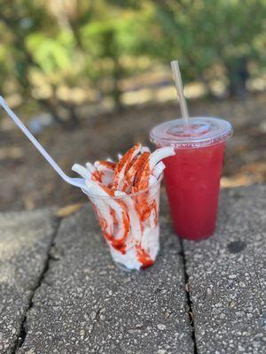 fresh coconut and watermelon agua fresca