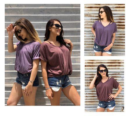 Wine & Purple Get Carried Away Tops