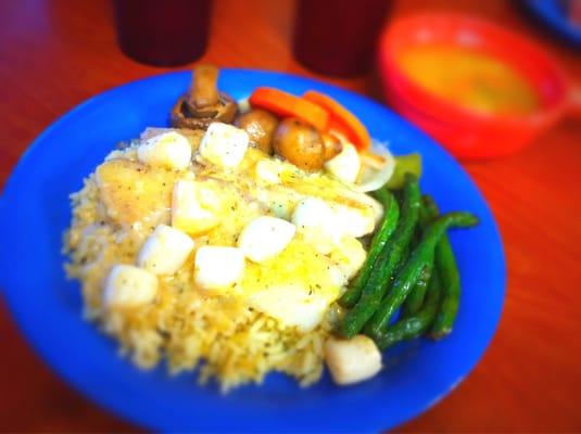 Pan seared tilapia and scallops