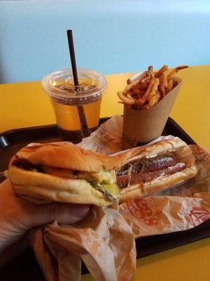 The deluxe with Seattle dog and fries and soda